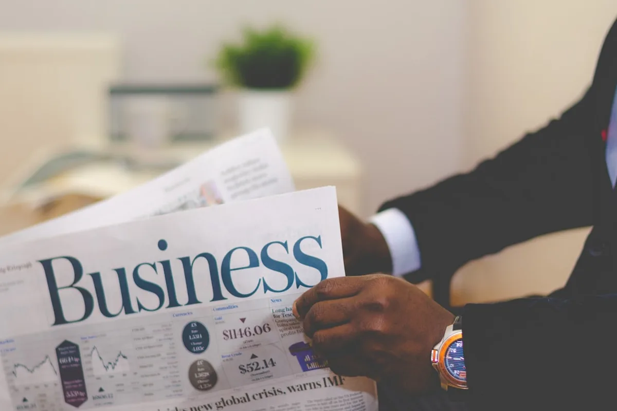 Business professional reviewing technology procurement documentation